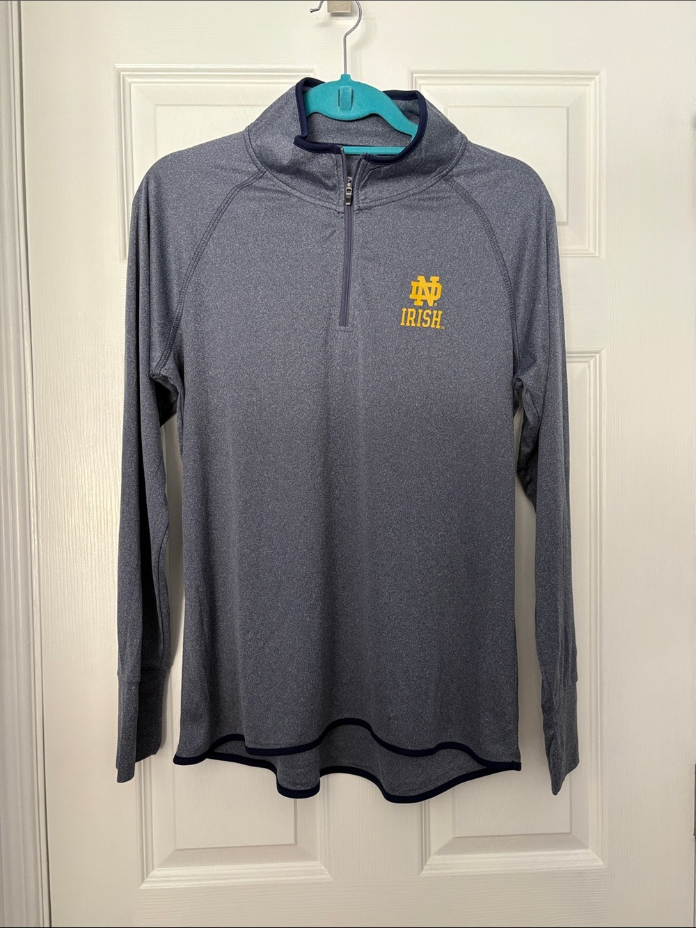 Notre Dame Irish Gray 1/4 Zip Pullover with Gold Logo